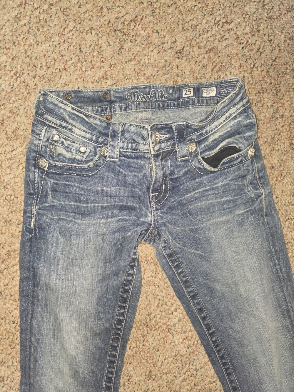 Miss Me Women's Blue Embellished Bootcut Jeans - Picture 4 of 5